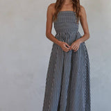 By Together - Striped Tube Strapless Flare Maxi Dress