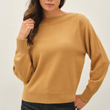 Be Cool - RIB DETAIL BOATNECK SWEATER