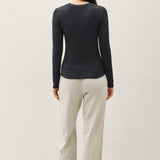 Be Cool - Modal Classic Ribbed Longsleeve Henley Basic Top