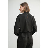 FUN2FUN - SATIN MOCK NECK BLOUSE