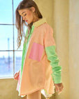 OVERSIZED MULTI COLOR STRIPE BUTTON DOWN, Davi & Dani