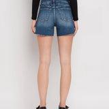 Lovervet by VERVET - HIGH RISE PATCHED BUTTON FLY SHORTS