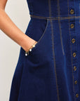 Mustard Seed - BUTTON DOWN FRONT CORSET DETAIL DENIM DRESS