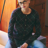 Be Cool - Wool Blend Argyle Cardigan