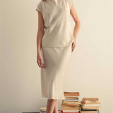 CRINKLED SATIN COWL NECK Blouse, Fun2Fun