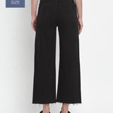 VERVET by FLYING MONKEY - PLUS SIZE HIGH RISE CROP WIDE LEG JEANS