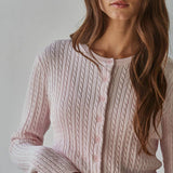 By Together Knit Cable Sweater Cotton Button Down Cardigan Top