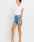 VERVET by FLYING MONKEY - HIGH RISE DOUBLE CUFF SHORTS