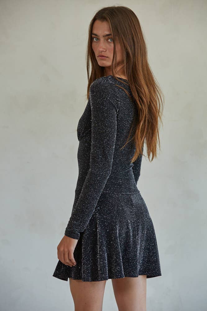 By Together  | Knit Nylon Metallic Fibres Spandex Lurex Mini Dress