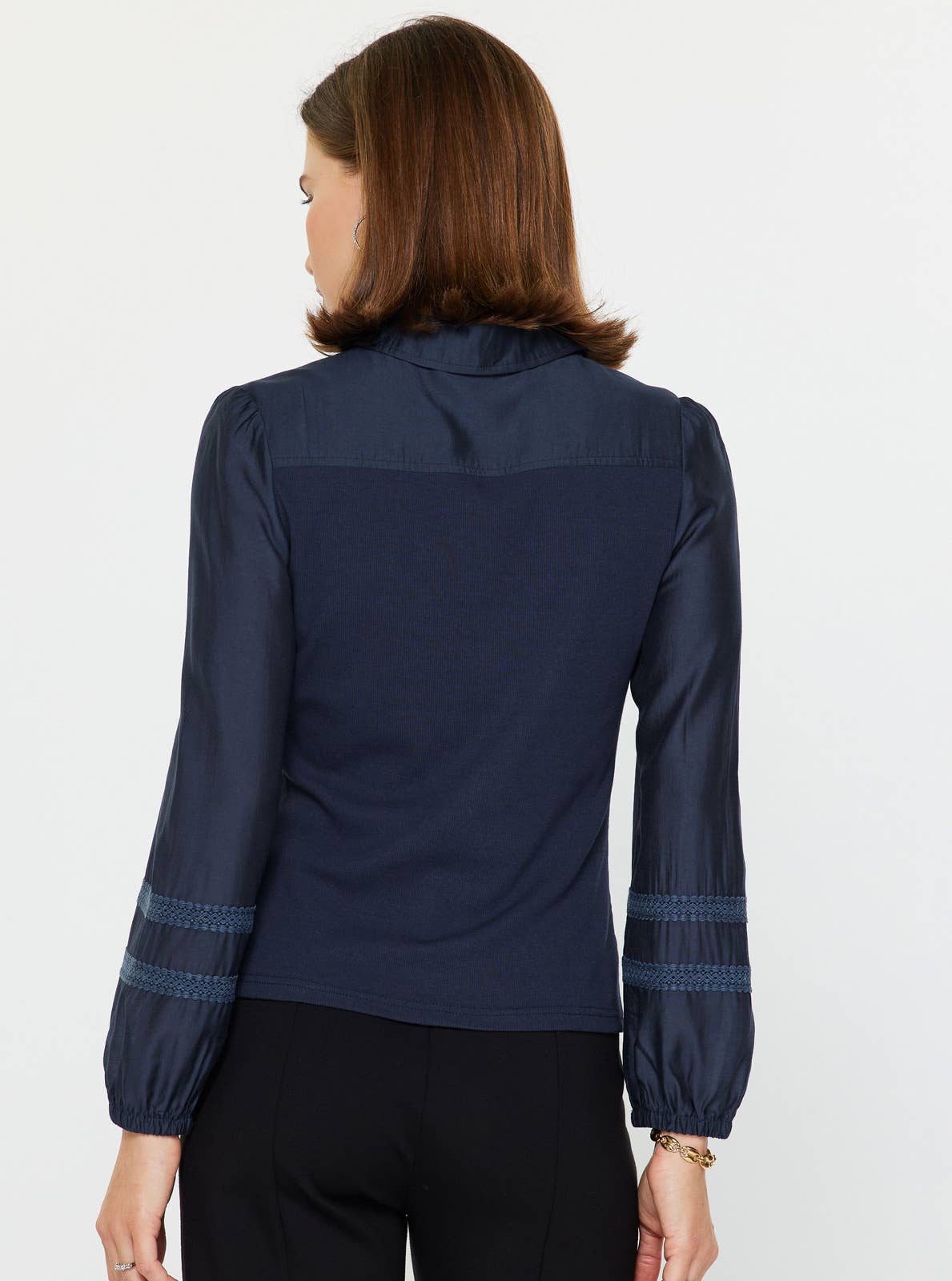 Current Air - Mixed Media Polo Knit Top