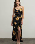 Moon River - FLORAL SLEEVELESS RUFFLE WRAP MAXI DRESS