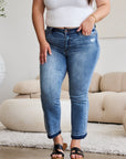 Judy Blue Full Size Release Hem Cropped Bootcut Jeans