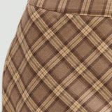 Crescent - Sandra Plaid Flowy Midi Skirt