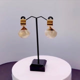 Gold and Mother of Pearl Earrings, Zhanna Jewelry