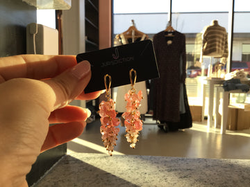 Zhanna Jewelry, Cherry Quartz Cluster drop earrings