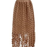Boho Brown - Spirited Tassel Midi Skirt