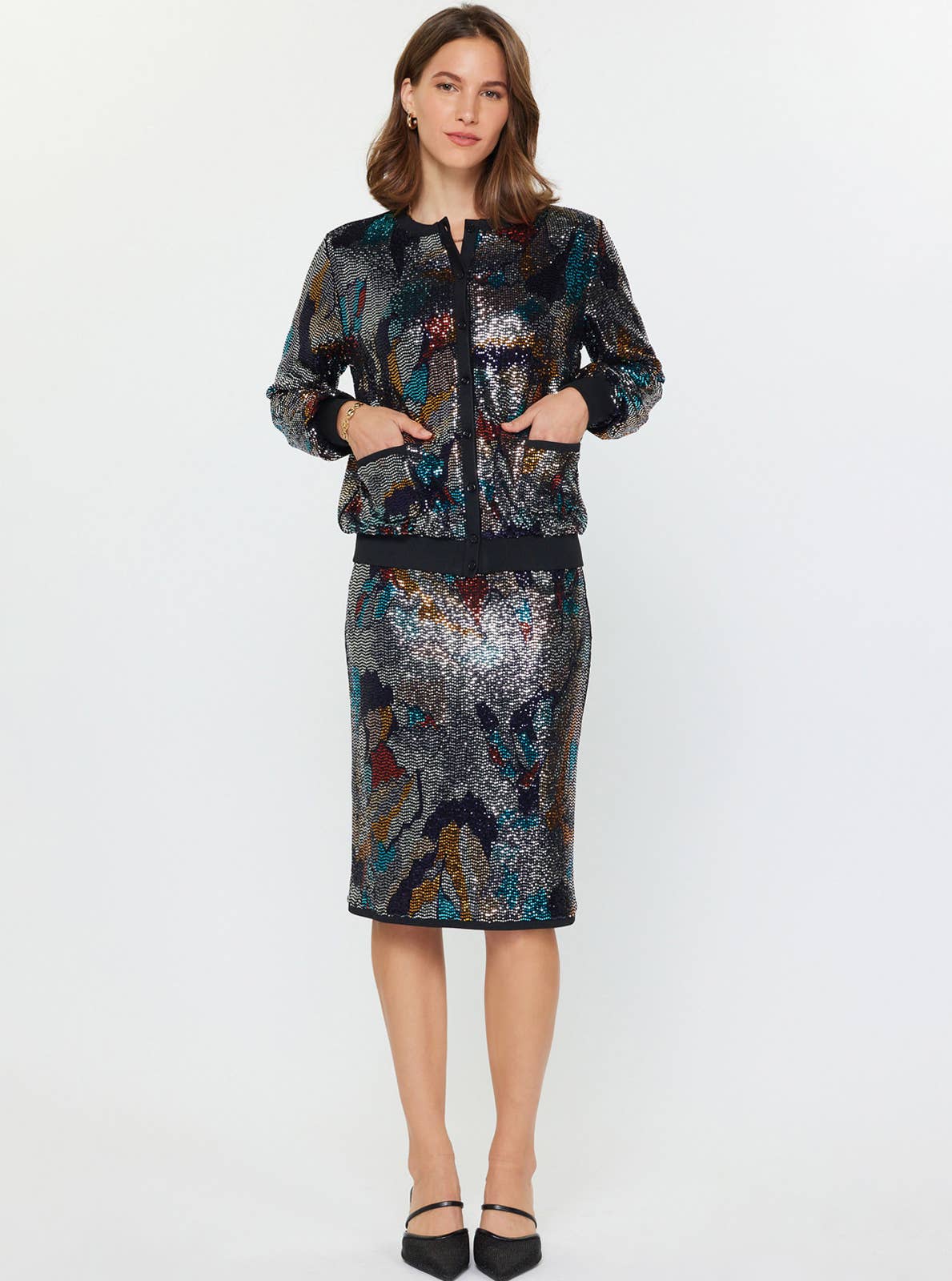 Current Air - Metallic Sequin Skirt