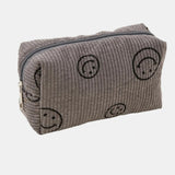 Zenana Smiley Face Corduroy Cosmetic Pouch