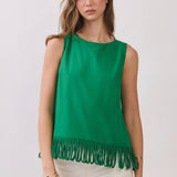 TCEC -Fringe Hem Sleeveless Top