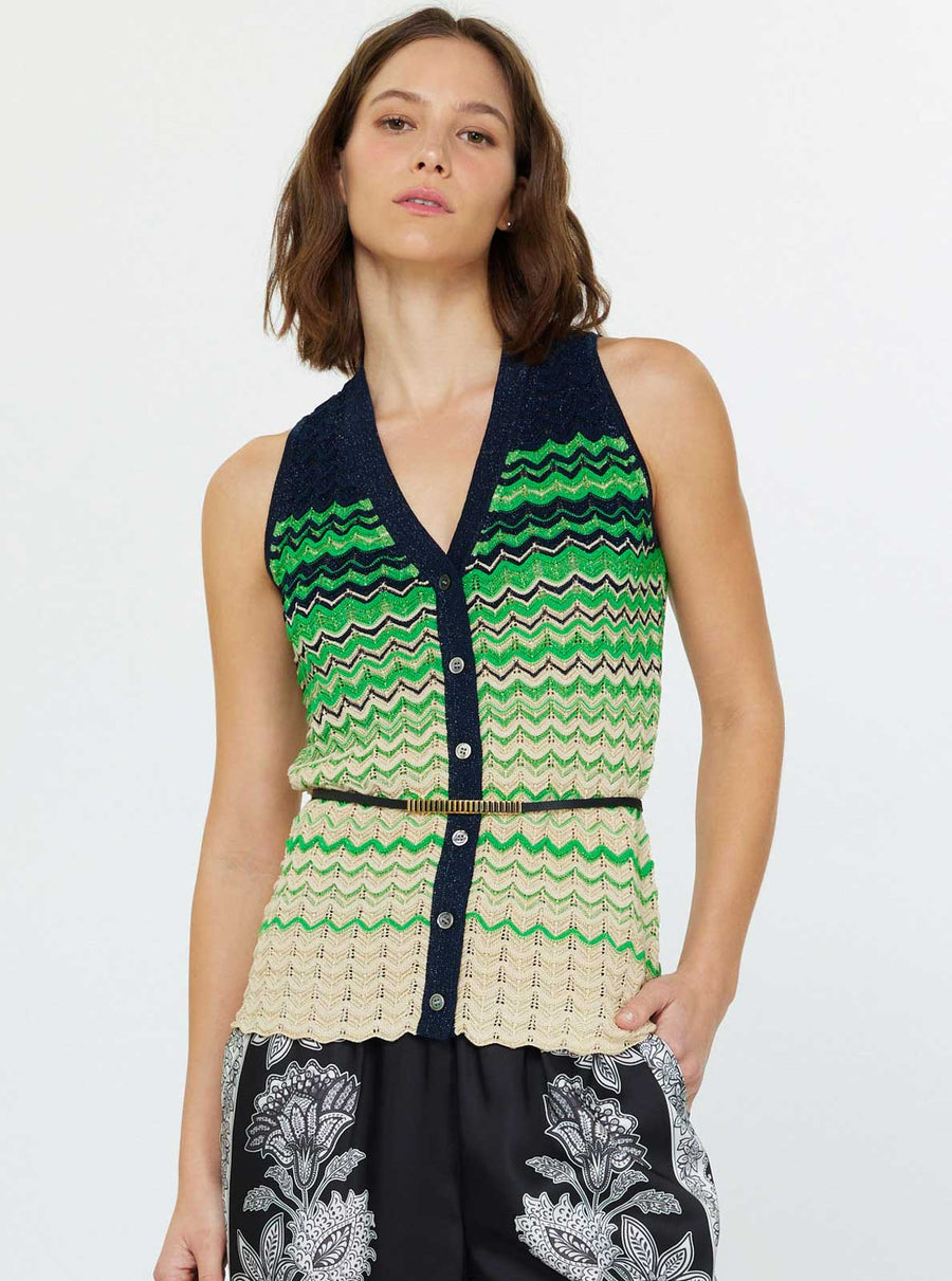 Current Air - Chevron Stripe Knit Vest