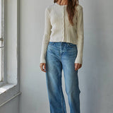 By Together Knit Cable Sweater Cotton Button Down Cardigan Top