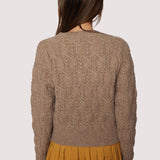 Lost + Wander - Georgina Cardigan - Fall Cable Knit Sweater Brown