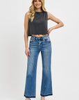 RISEN Raw Hem Ankle Bootcut Jeans (Plus Size only)