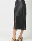 Mystree  Leather Midi Skirt