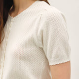 Be Cool - POINTELLE SHORT SLEEVE CARDIGAN