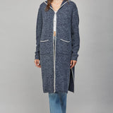 Whipstitch Edge Hooded Knit Cardigan, FATE