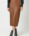 Mystree  Leather Midi Skirt