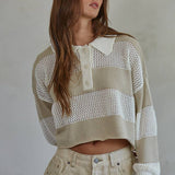 By Together | Knit Sweater Cotton Acrylic Collar Neck Top