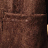 Sunday Edition by LE LIS - Shirt Collar Cropped Faux Suede Button Down Jacket