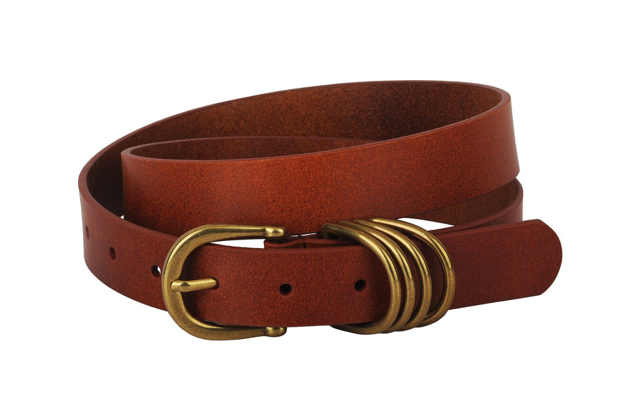 Most Wanted USA - Multi D-Ring Genuine Leather Belt