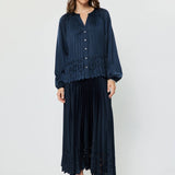 Current Air - Pleated Laser Cut Maxi Skirt