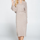 Sweater Knit Dolman Sleeve Midi Dress, Renee C