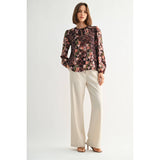 FUN2FUN - FLOWER PRINT BOHO BLOUSE