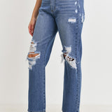 HIGH RISE DAD JEANS , Just Black Denim