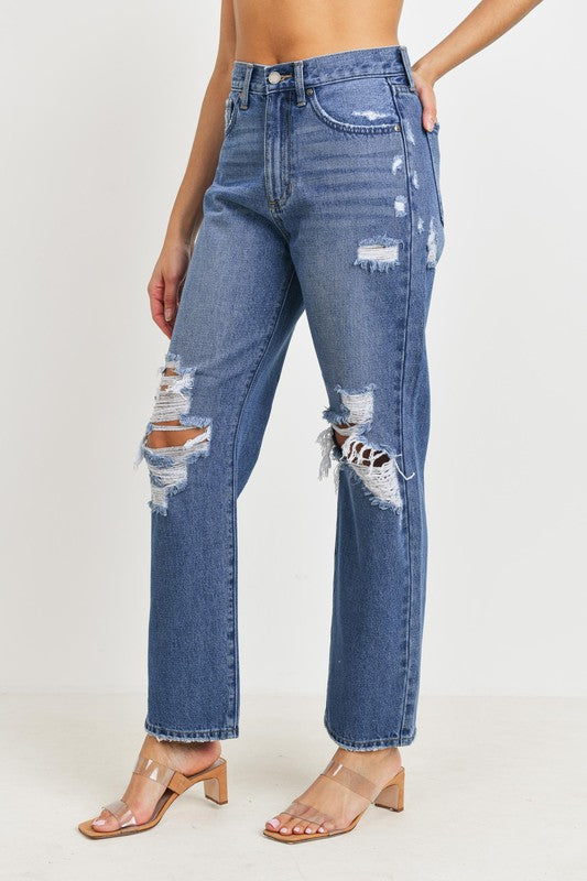 HIGH RISE DAD JEANS , Just Black Denim