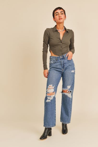 HIGH RISE DAD JEANS , Just Black Denim