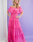 OFF THE SHOULDER RUFFLE MAXI DRESS (various colors), eesome