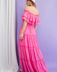 OFF THE SHOULDER RUFFLE MAXI DRESS (various colors), eesome