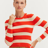 Lia Striped Knit Top, Crescent