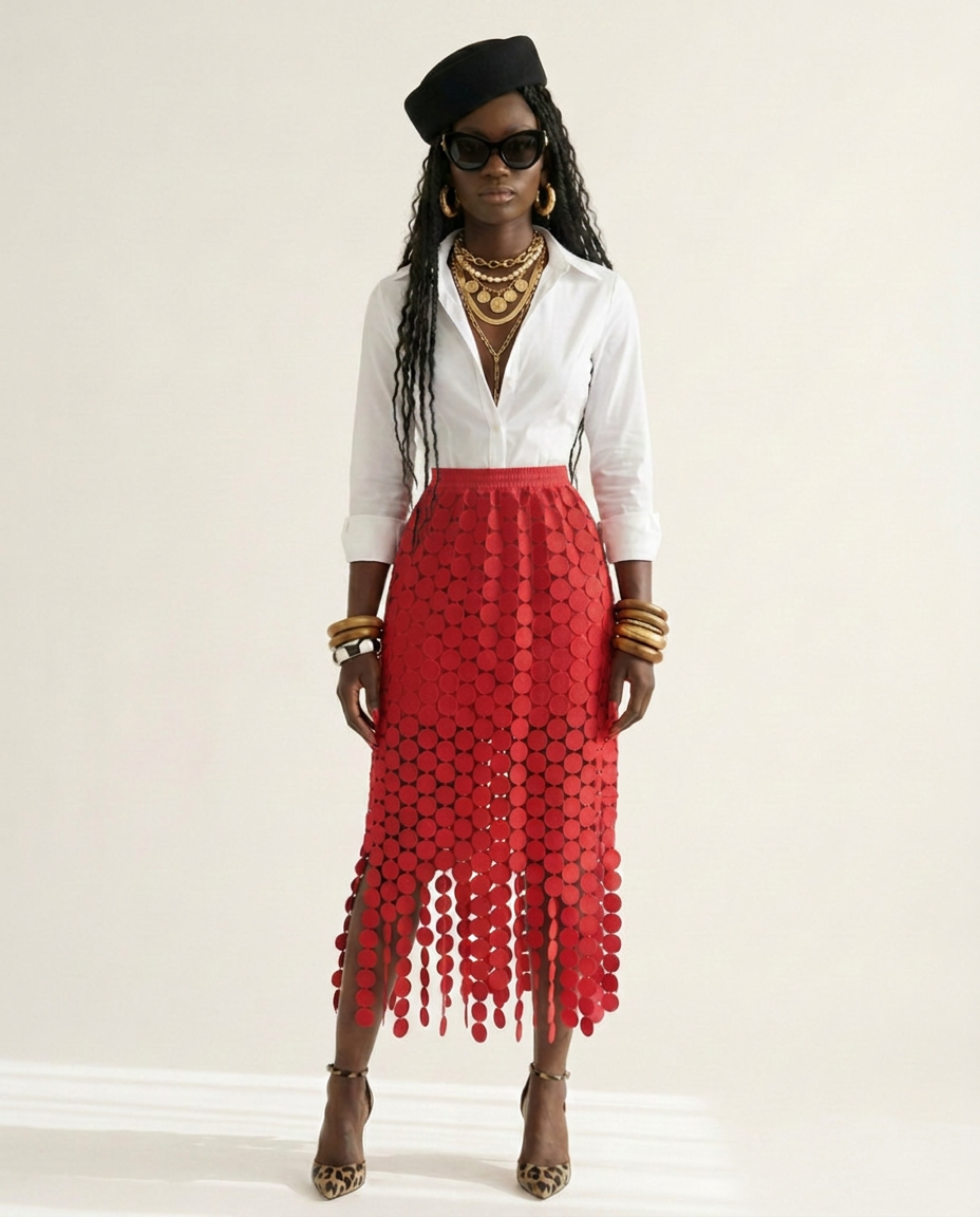 Boho Brown - Spirited Tassel Midi Skirt