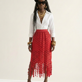 Boho Brown - Spirited Tassel Midi Skirt