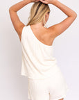 Sleeveless One Shoulder Layered Top Romper, Gilli