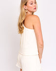 Sleeveless One Shoulder Layered Top Romper, Gilli