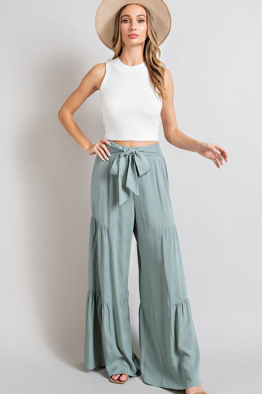 TIERED WIDE LEG PANTS (various colors), eesome