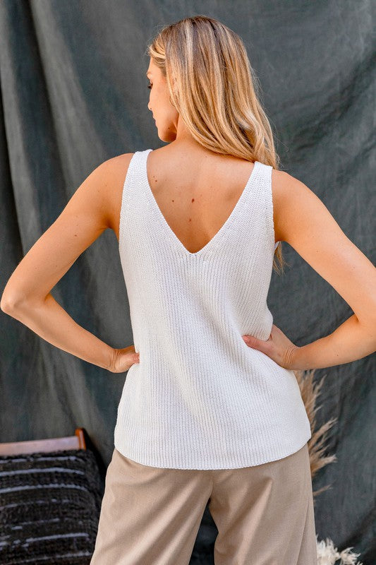 Front and Back Deep V-Neck Tank Top, Gilli