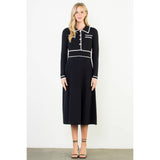 THML - Long Sleeve Collared Knit Dress